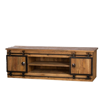 eiken hout tv meubel kopen schuifdeur