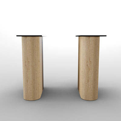 Ovale tafelpoten van eiken-stokhout (set)