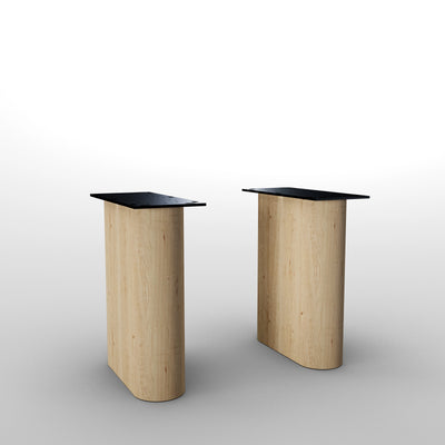 Ovale tafelpoten van eikenhout (set)