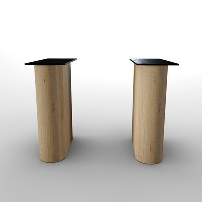 Ovale tafelonderstellen van eikenhout (set)