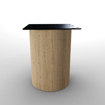 Ronde houten zuil van eiken-stokhout