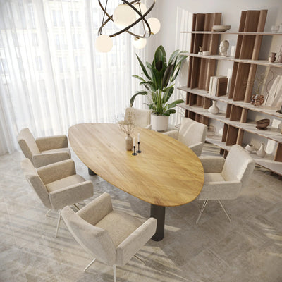 Organische eettafel „Pure“ van massief eikenhout