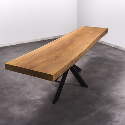 Boomstam Eettafel Iroko  - 245 x 60 x 7 cm