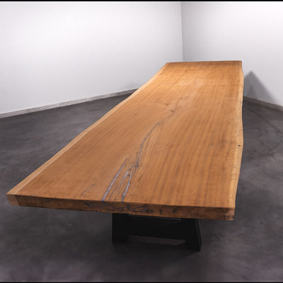 Hardhouten Boomstam Eettafel Sapelli - 440 x 130 x 7 cm