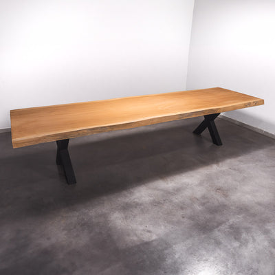 Hardhouten Boomstam Eettafel Sapelli - 370 x 115 x 7 cm