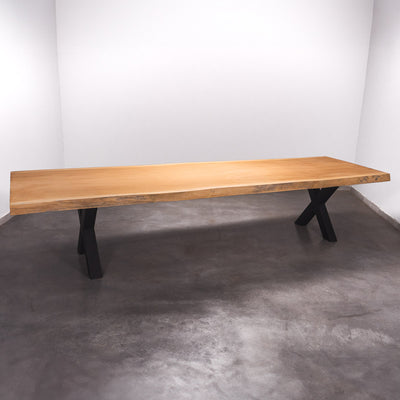 Hardhouten Boomstam Eettafel Sapelli - 370 x 115 x 7 cm