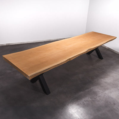 Hardhouten Boomstam Eettafel Sapelli - 370 x 110 x 7 cm
