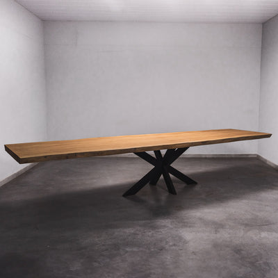 Hardhouten Boomstam Eettafel Sapelli - 400 x 105 x 7 cm