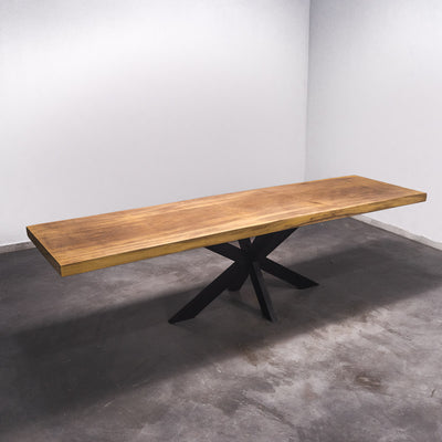Boomstam Eettafel Iroko  - 295 x 85 x 7 cm