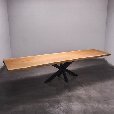 Hardhouten Boomstam Eettafel Sapelli - 360 x 100 x 7 cm