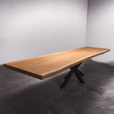 Hardhouten Boomstam Eettafel Sapelli - 360 x 100 x 7 cm