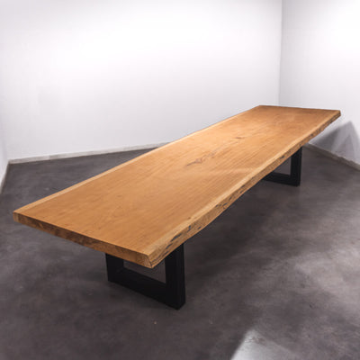 Hardhouten Boomstam Eettafel Sapelli - 440 x 125 x 7 cm