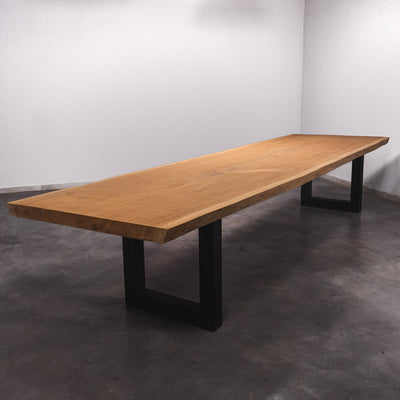 Hardhouten Boomstam Eettafel Sapelli - 430 x 120 x 7 cm