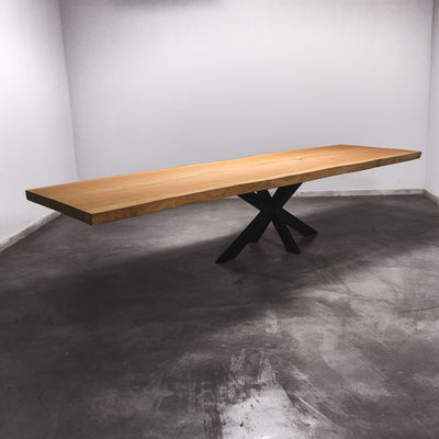 Hardhouten Boomstam Eettafel Sapelli - 360 x 110 x 7 cm