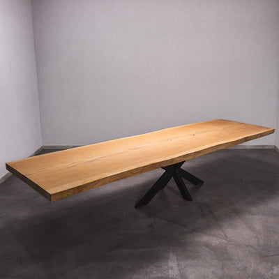 Hardhouten Boomstam Eettafel Sapelli - 360 x 110 x 7 cm