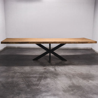 Hardhouten Boomstam Eettafel Sapelli - 380 x 95 x 7 cm