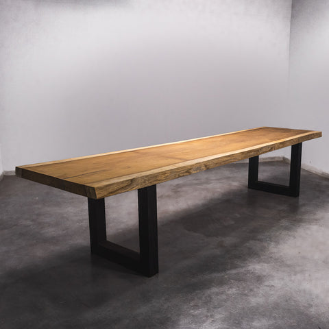Boomstam Eettafel Iroko  - 375 x 85 x 7 cm