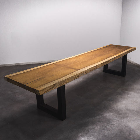 Boomstam Eettafel Iroko  - 375 x 85 x 7 cm