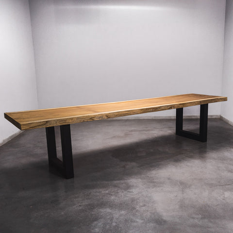 Boomstam Eettafel Iroko  - 375 x 85 x 7 cm