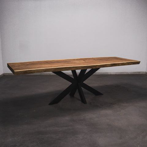 Boomstam Eettafel Iroko  - 270 x 90 x 7 cm