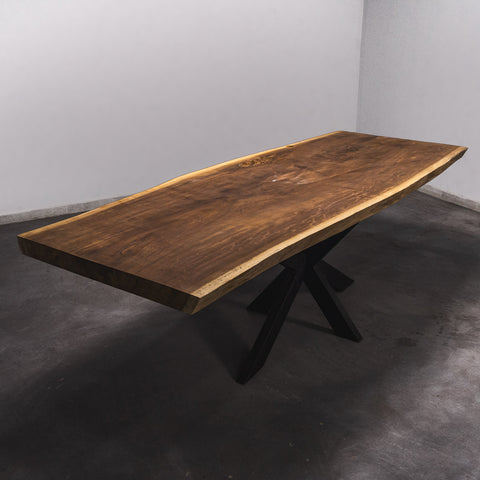 Boomstam Eettafel Iroko  - 270 x 90 x 7 cm