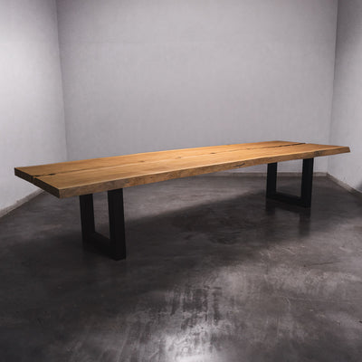 Hardhouten Boomstam Eettafel Sapelli - 390 x 115 x 7 cm