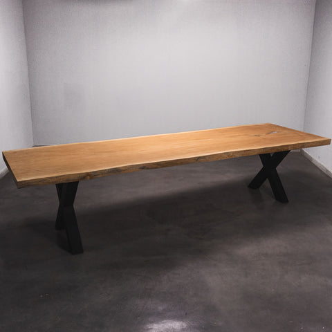 Hardhouten Boomstam Eettafel Sapelli - 360 x 105 x 7 cm