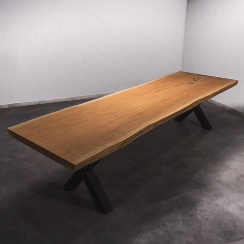 Hardhouten Boomstam Eettafel Sapelli - 360 x 105 x 7 cm