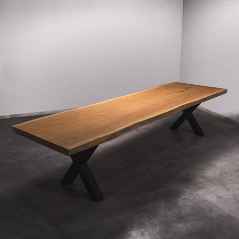 Hardhouten Boomstam Eettafel Sapelli - 360 x 105 x 7 cm