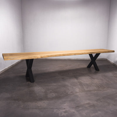 Boomstam Eettafel Iroko  - 420 x 75 x 7 cm