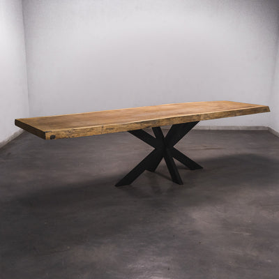 Boomstam Eettafel Iroko  - 305 x 85 x 7 cm