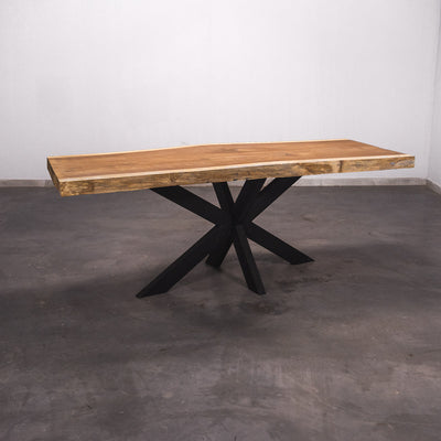 Boomstam Eettafel Iroko  - 220 x 90 x 7 cm