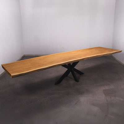 Hardhouten Boomstam Eettafel Sapelli - 400 x 90 x 7 cm