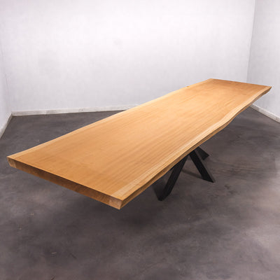 Hardhouten Boomstam Eettafel Sapelli - 370 x 100 x 7 cm
