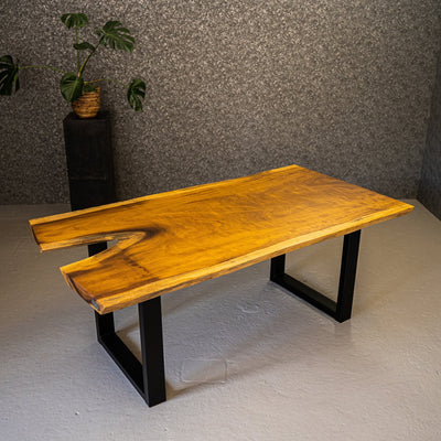 Hardhouten Boomstamtafel Iroko - 200 x 104 x 6,5 CM